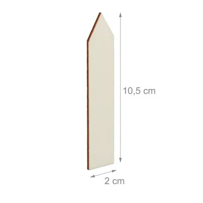 Image de Lot de 60 étiquettes pour plantes Relaxdays, à personnaliser, pour potager et plantes aromatiques, 10,5 cm de long, étiquettes en bois, couleur naturelle