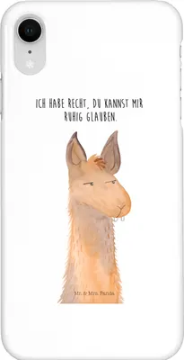 Produktbild von Mr. & Mrs. Panda Iphone XR Handyhülle Lamakopf Genervt - Weiß - Geschenk, Büro, Chefin, Chef, Handy Case, Premium Kunststoff, Beste Freundin, Lamas, Lama