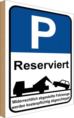 Produktbild von vianmo Holzschild 18x12 cm Parkplatz P reserviert Parkplatzschild