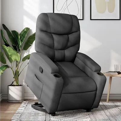 Produktbild von Relaxsessel mit Aufstehhilfe Relaxsessel & -Liegen Relaxsessel Aufstehsessel Relaxsessel Mit Aufstehhilfe Dunkelgrau Stoff - 3204597