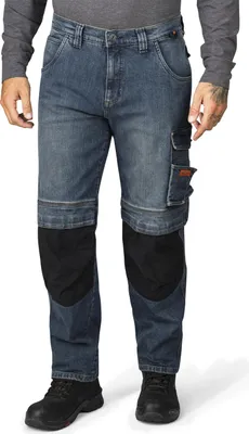 Produktbild von HERO by John Medoox CALGARY DENIM PRO WORKWEAR Herren Arbeits-Cargojeans Regular Fit 54 indigo vintage