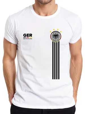 Obrázek produktu pro Germany Team Football Fan Eagle World Cup Football Shirt Pánské tričko, bílé, S