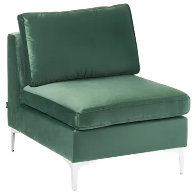 Produktbild von BELIANI Mittelstück für Sofa Grün Polsterbezug aus Samtstoff mit Rückenlehne Metallgestell Modernes Glamour Design Wohn- und Arbeitszimmer Flur