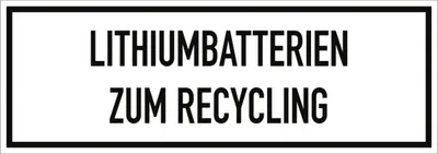 Produktbild von Dreifke® Gefahrzettel Lithiumbatterien zum Recycling, Folie, 148x52 mm, 500 S...