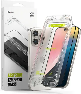 Immagine prodotto di Szkło Hartowane Ringke Easy Slide 2-Pack Iphone 16 Pro Nero