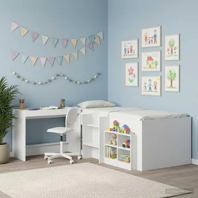 Image de Maison Exclusive - Lit-bureau blanc en aggloméré 100 x 45 x 75 cm