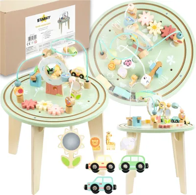 Immagine prodotto di Tavolo didattico in legno per bambini, tavolo, treno, attività, divertimento