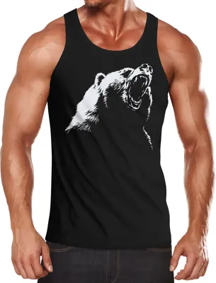 Produktbild von Herren Tanktop Grizzly Bär Moonworks®  XL