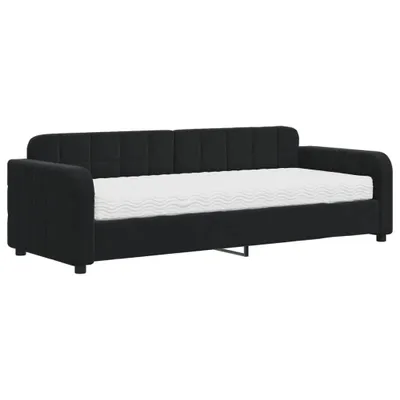 Immagine prodotto di Divano Letto con Materasso Nero 80x200 cm in Velluto