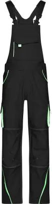 Produktbild von Workwear Pants with Bib - COLOR - black/lime-green, Gr. 54