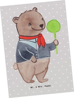 Produktbild von Mr. & Mrs. Panda Postkarte Schaffnerin Herz - Grau Pastell - Geschenk, Postkarten, kunstkarte, Ansichtskarten, Grußkarte, Ansichtskarte