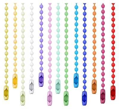 Produktbild von 100 Stück bunte Kugelketten, Schlüsselanhänger mit Metallverbindungsstücken für Bastelprojekte