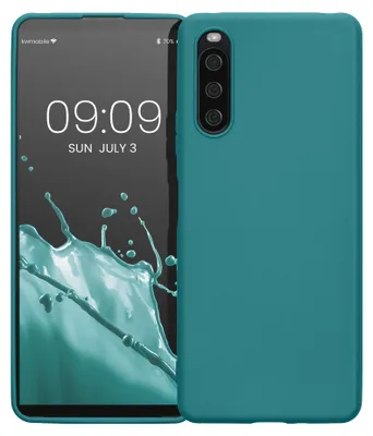 Produktbild von kwmobile Handyhülle für Sony Xperia 10 IV Hülle - TPU Case - Kabelloses Laden - Schutzhülle Cover in Petrol matt