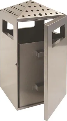 Produktbild von Kombiaschenbecher "PYRAMIDE", Edelstahl, H 919 x B 396 x T 425 mm, 75 Ltr.