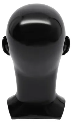 Obrázok produktu pre Manekýnová hlava, vyrobená z odolného PVC materiálu, stabilný podstavec, čierna farba
