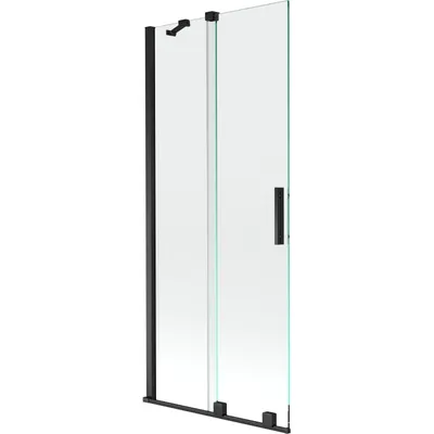 Obrázok produktu pre Mexen Velar vaňová zástena dvojkrídlová Posuvný 80 x 150 cm, Priehľadné, Čierny - 896-080-000-01-70