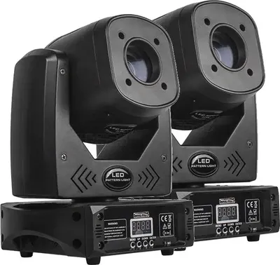 Produktbild von LED DJ Disco Lichter, 80W Leistung, 3-Prisma Spotlicht, DMX512 Steuerung, 2Stück, EU-Stecker