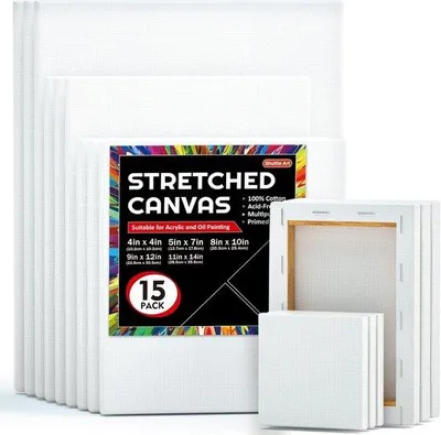 Produktbild von Leinwandplatten 15er Pack, 4-30 cm, für Acryl und Öl