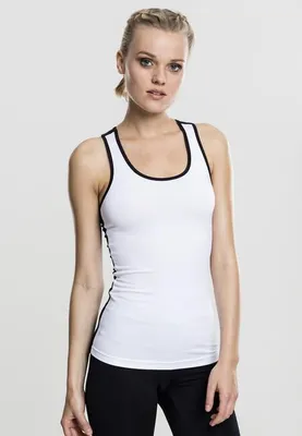 Immagine prodotto di Urban Classics TB1660 | Top sportivo da donna XS-XL - Colore: wht/blk - Taglia: M