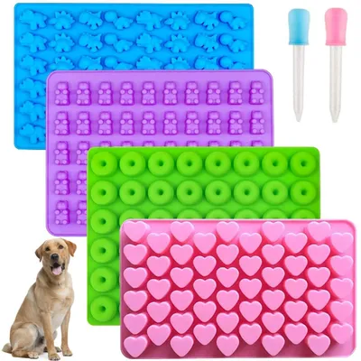 Immagine prodotto di Set di 4 stampi in silicone per biscotti per cani e altro, senza BPA