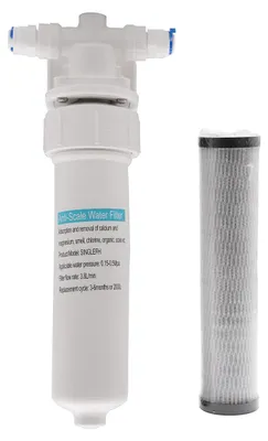 In-line Filtereinheit mit Kartusche für Wasserhähne, Weiß