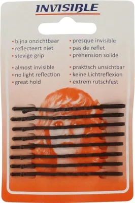 Image de Invisible - Pinces à cheveux - Marron - Longues - 8 pièces