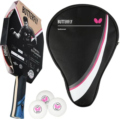 Produktbild von Butterfly 1x Dimitrij Ovtcharov Platin Tischtennisschläger + Tischtennishülle Drive Case + 3x 40+ 3*** Tischtennisbälle