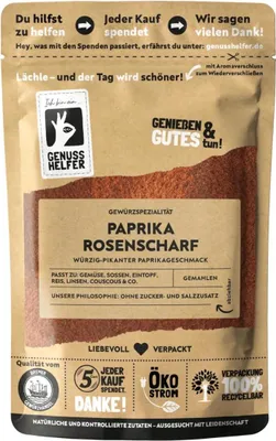 Produktbild von Paprika Gewürz rosenscharf, gemahlen, aromatisches Paprikapulver leicht scharf, 100g