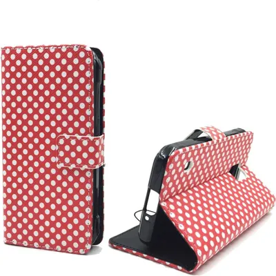 Produktbild von Handyhülle Tasche für Handy Samsung Galaxy S5 Active Polka Dot Rot