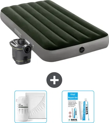 Produktbild von Einzelbett - 99 x 191 x 25 cm - Grün - inkl. Pumpe - Grasgrün - Inkl. Reparatursatz