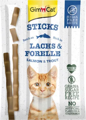 Produktbild von GimCat Sticks mit Lachs & Forelle für Katzen 4St. 20 g