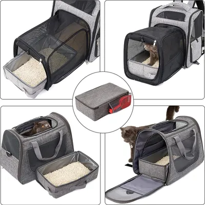 Produktbild von Faltbares Katzenklo - Tragbar und wasserdicht - 1 Stück - 40 x 24 x 11 cm
