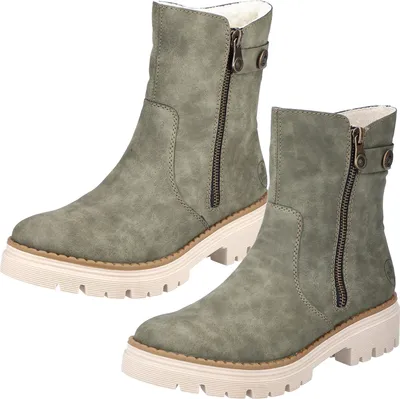 Rieker Damen Stiefelette Reißverschluss Zierniete