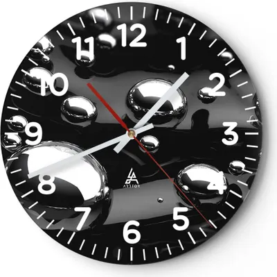 Produktbild von Wanduhr - Rund - Glasuhr - Chrom Metall Reflexion - 30x30cm - Schleichendes Uhrwerk - Lautlos - zum Aufhängen bereit - Dekoration Modern - Wanddekoration aus Glas - C4AR30x30-2525