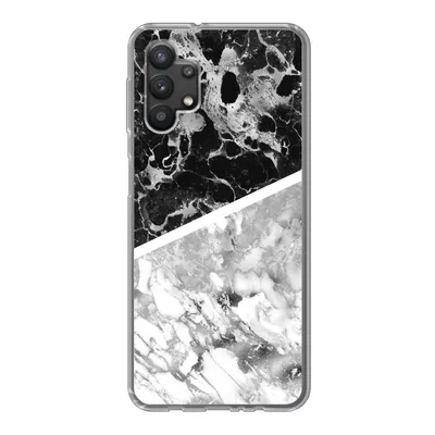 Produktbild von MuchoWow® Handyhülle Schutzhülle Hülle für Samsung Galaxy A32 5G Marmor - Schwarz - Weiß - Luxus Silikon Softcase Handy Hülle - Softcase