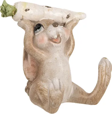 Immagine prodotto di Clayre & Eef Figura decorativa di coniglio 6x5x7 cm Plastica beige
