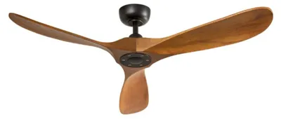 Immagine prodotto di Ventilatore da Soffitto 7214 in Metallo Nero, 132 cm, Motore DC 26W, 3 Pale in Legno Noce Scuro, con Telecomando e 6 Velocità - Perenz
