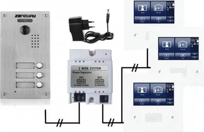 Obrázek produktu pro Set videozvonku ZONEWAY ZW-432M + ZW-738-3