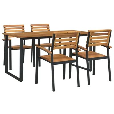 Produktbild von vidaXL 5-tlg. Garten-Essgruppe Massivholz Akazie und Metall