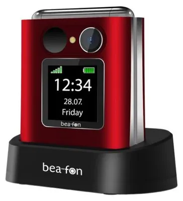 Image de Beafon Fold10 LTE - 4G, Silver Line, téléphone à clapet à grosses touches, rouge-argent