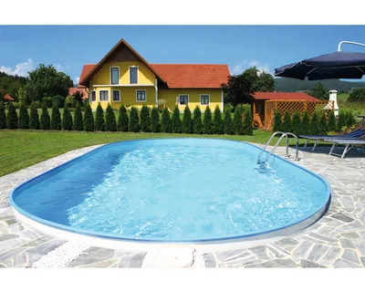 Image de Kit piscine à parois en acier Planet Pool Solo ovale 525x320x120 cm avec skimmer encastré blanc