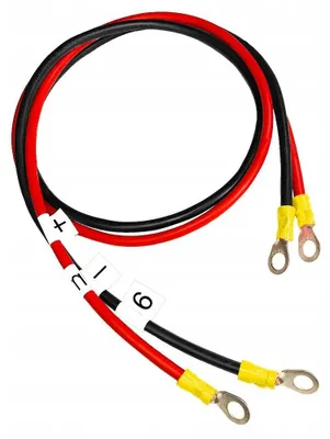 Image de Câble pour batterie 2x60cm LgY 6mm² avec cosses à œillet M8