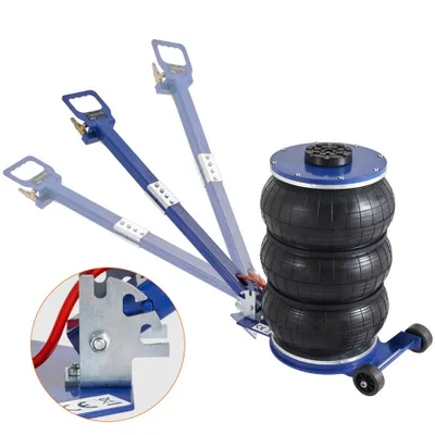 Image de Cric pneumatique - Triple Bag Air Jack 5 t - Cric pneumatique à triple sac 140-470 mm de hauteur de levage - Cric pneumatique à sac - Cric pneumatique à 5 minutes de levage - Réglable - Rouge