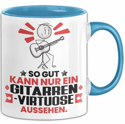 Produktbild von Gitarrenvirtuose Geschenk Tasse So Gut Kann Nur Ein Gitarrenvirtuose Aussehen Geschenkidee Kaffee-Becher (Blau)