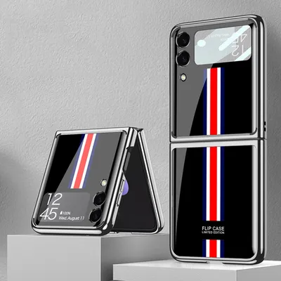 Produktbild von Für Samsung Galaxy Z Flip3 5G Electroplating Painted Glas M12 Handy Tasche Hülle
