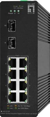 Immagine prodotto di LevelOne Switch 10x GE IGS-2110P  2xSFP, 8x PoE Outputs