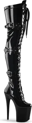 Produktbild von FLAMINGO-3028 Damen Boots von Pleaser, Schwarz Glanz , EU 42, US 12