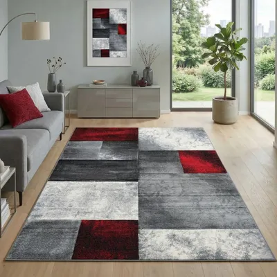 Obrázek produktu pro Carpetsale24 Designový Koberec do Obývacího Pokoje Moderní M?kký Krátký Vlas Konturovaný St?ih Snadná Údržba, Velikost: 200x290 cm