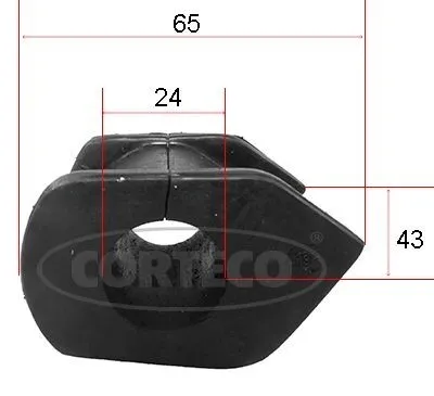 Produktbild von CORTECO 49371779 Lagerung Stabilisator Stabigummi Vorne für TOYOTA Yaris Schrägheck (P9)