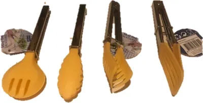 Produktbild von Salatbesteck 4-teilig aus Silikon, 18cm, vielseitig als Küchenzange und Grillzange
